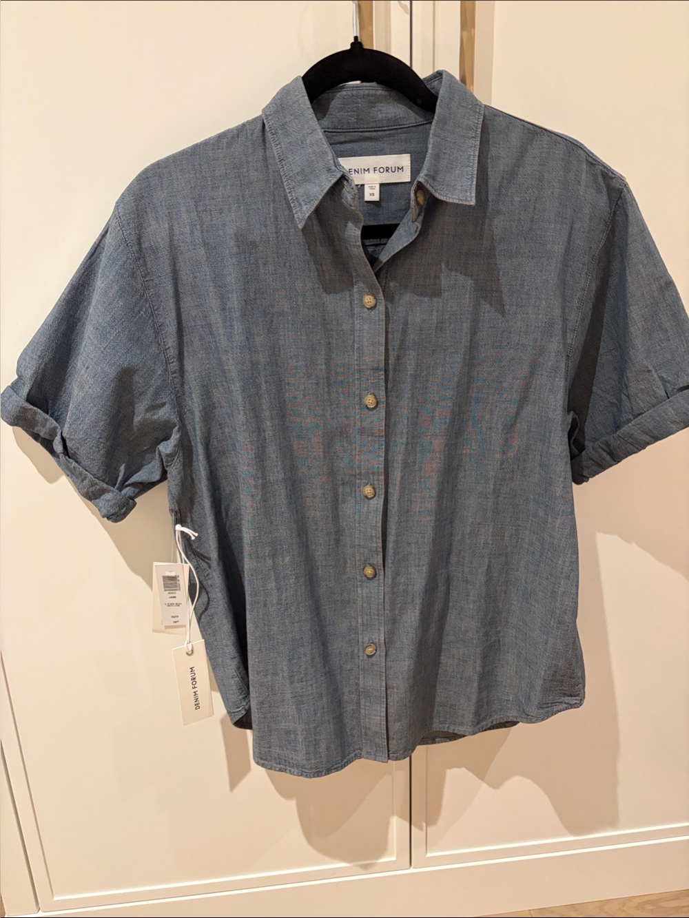 Denim Forum Light Denim Blue Women's Button-Down Shirt